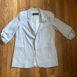 ight Gray Zara Basic Blazer with Rolled Up Sleeves